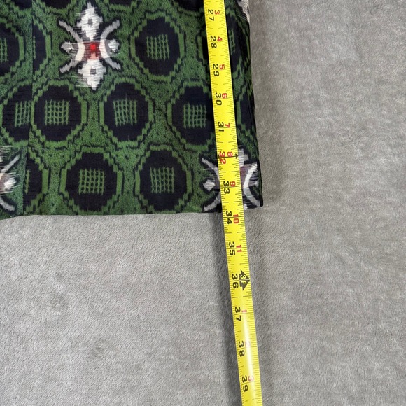 Vintage Japanese Haori Jacket Green Silk Ikat Boho Statement Coat - Picture 7 of 9